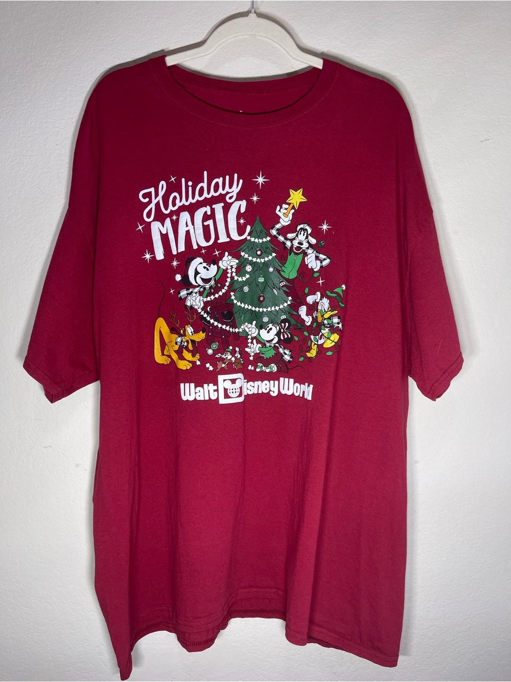 Disney World Holiday Magic Christmas Graphic Tee XXL – 100% Cotton
